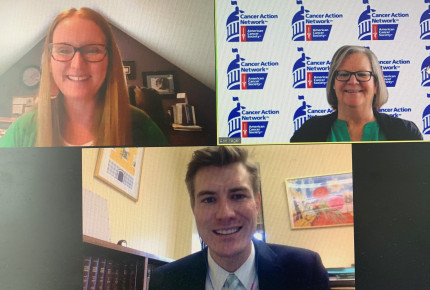 ACS CAN volunteer meets virtually with Sen. Jen Day's staff